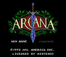 Arcana (USA) Title Screen